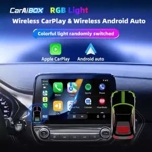 CarAiBOX RGB 미니 유선 무선 CarPlay 및 Android 자동 박스 플러그 앤 플레이 OEM 차량용 내장 또는