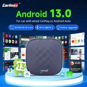CarlinKit 안 자동차 무선 카플레이 AI TV 박스 넷플릭스 유튜브 스토어용 3 QCM625 8 코어 분할 화면 64G
