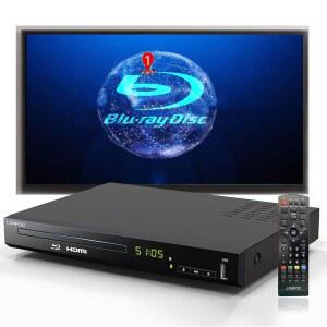 블루레이 DVD 플레이어, 간편한 연결 및 사용자 친화적인 풀 HD 블루레이 디스크 플레이어 CD 플레이어, HDMI 출력, HDD 및 USB 재생 지원 1080P 홈 시어터 DVD 플레이어