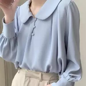 여성블라우스 쉬폰 빅카라 긴팔 블라우스 ST8182