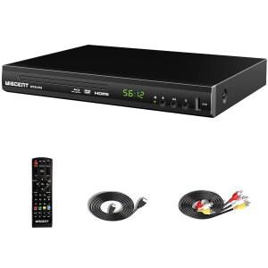 블루레이 DVD 플레이어, WISCENT 풀 HD 1080p 홈 시어터 디스크 시스템, 지역 A/1 블루레이, 동축 오디오 /HDMI /AV /출력, USB 입력, 내장 PAL NTSC를 지원하는 TV용 HD 블루레이 DVD 플레이어