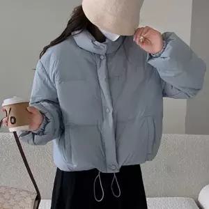 여성패딩 경량 크롭 숏 패딩 여성 겨울 짧은 점퍼 블루