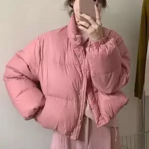 여성패딩 경량 크롭 숏 패딩 여성 겨울 짧은 점퍼 핑크