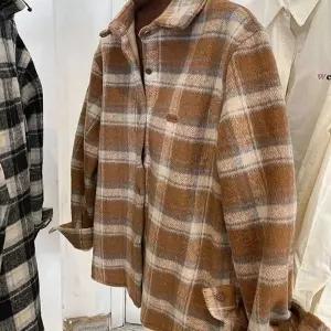 여성셔츠 무드 체크 오버핏 도톰 기모 셔츠