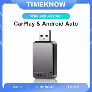 TIMEKNOW 새로운 무선 CarPlay 안 자동 어댑터 Audi ta VW Peugeot 용 2 in 미니 자동차 Ai 박스에 유선