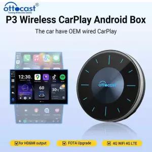 OTTOCAST P3 OttoAibox CarPlay AI Box 무선 안 자동 스마트 TV 박스 자동차 액세서리 벤츠 아우디 기아