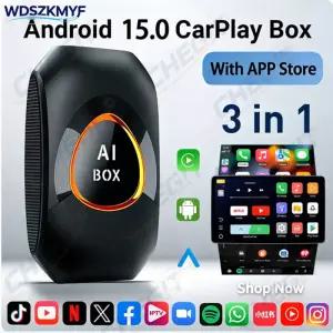 안5 무선 CarPlay AI 박스 플러그 앤 플레이 TV 넷플릭스 유튜브 지원 유선 차량용 멀티미디어 비디오