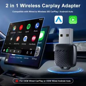 2026 새로운 무선 Carplay 어댑터 유선 자동차 시스템을 갖춘 용 안 2 in AI 스마트 박스