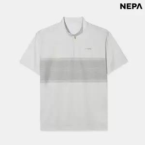 [네파] 남성 블록 패턴 아이스 반팔 집업 티(7M35413-B37)