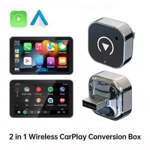 CarPlay 어댑터 2in 차량용 유선무선 안 오토 스마트 AI 박스 자동차 액세서리 시스템 카플레이