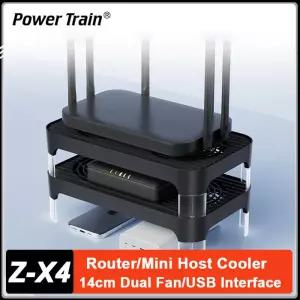 파워 트레인 ZX4 USB 전원 라우터 팬 4CM 듀얼 쿨러 베이스 광학 고양이 셋톱 호스트 브래킷