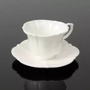 [콩심팥심]순백 도자기 홍차잔 꽃잎 세트 커피잔 메르씨 185ml