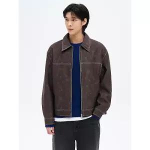 에잇세컨즈 페이크 레더 탑스티치 브라운 점퍼 레더재킷 페이크레더 42523ZL