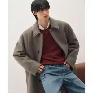 드로우핏 DRAW FIT 헤링본 체크 울 발마칸 코트 BROWN DFCT3403BR 119605