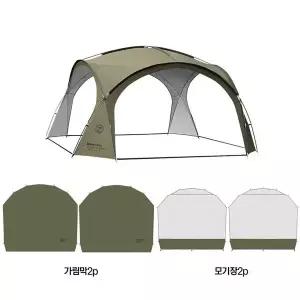 [골드스마일]가림막+모기장포함 카키 돔쉘터 8 10인용 야외텐트