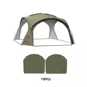 [골드스마일]가림막포함 10인용 8 돔쉘터 야외텐트 카키