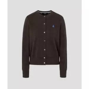 매장정품 빈폴 BEANPOLE LADIES [Essential] 코튼 라운드넥 가디건 카디건 브라운 (BF615AE01D) BF615AE01D