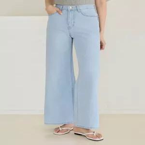 [WPBG]쿨 데일리 롱 라인 와이드 워싱 데님팬츠_2color