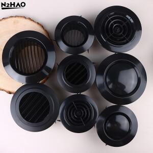 블랙 4가지 모양 75100125mm 원형 덕트 환기 커버 에어벤트 배출 밸브 그릴 공기 순환 벤트