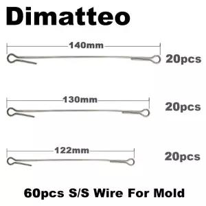 atteo DIY 낚시 60개 S/S 와이어 9개 지그 루어 몰드 콤보용