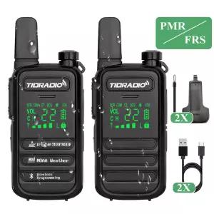 TIDRADIO TDM 무전기 IP55 방수 미니 PMR FRS 장거리 통신 라디오 2 개