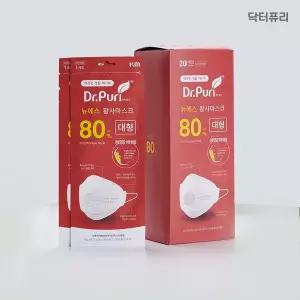 [NS홈쇼핑]닥터퓨리 KF80 뉴에스 미세먼지 황사마스크 20매 대형 입체마스크..[35805345]