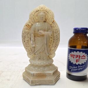 천연 백옥 석가 입상 높이20cm무게726g 단초마을 골동품/수집품/도자기
