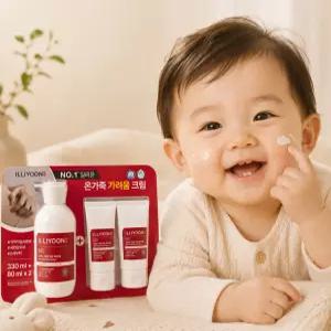 일리윤 가려움 토탈 케어크림 330ml 1개 + 80ml x 2 온가족 저자극 바디로션