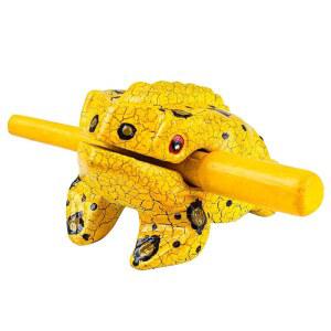 GOGHOST 9CM 5인치 나무 개구리 기이로 블록 크래프트 뮤지컬 악기 옐로우 래스프 타악기 페인트