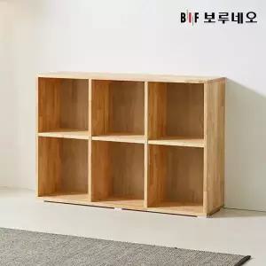 [보루네오하우스]앳홈 테드 러버 원목 2단 6칸 책장 (W1080 H750 D300)