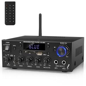 ROMICTA 스테레오 오디오 앰프 2채널 500W 입력 패시브 USB HIFI 마이크 SD 액티브 파워 스피커 에코 포함 AMP AUX FM 서브우퍼용 시어터 블루투스