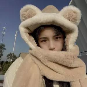 [하프클럽/]겨울 털 후드 머플러 보온 모자
