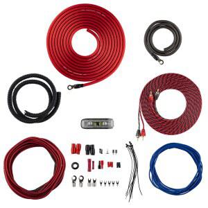 DS18 AK4 컴플리트 4게이지 CCA 앰프 슈퍼 서브우퍼 있는 앰프킷은 키트 1200W 배선 전원을 와이어가 1개의 앰프용 설치 스피커에 공급하고 라디오 플렉스