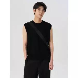 에잇세컨즈 부클 라운드넥 베스트 블랙 (424351LY45) 조끼 민소매 45 3970974