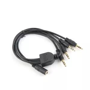AUX 스테레오 50cm, 케이블(3극/4분배) Black