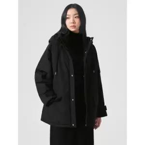 에잇세컨즈 오버핏 후드 야상 패딩 블랙 경량패딩 패딩점퍼 324Y38LY25 4638766