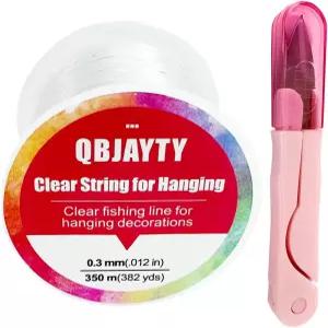 걸 수 있는 0.3mm 투명 스트링 QBJAYTY 382야드 낚시줄 장식용 와이어 공예용 보이지 않는 걸이
