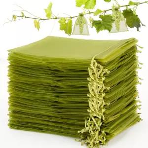 Sukh 50PCS 과일 보호 가방 - 그물망을 위한 6 x8 커버 메쉬 Organza 재사용 가능한 및 채소용 녹색 그물