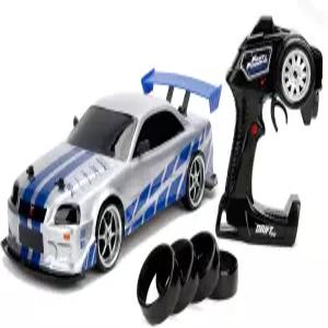 Jada Toys 빠르고 분노한 RC 닛산 스카이라인 GTR R34 드리프트 기능 카 라디오 리모컨이 있는 자동차