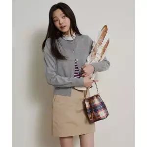 매장정품 빈폴 BEANPOLE LADIES [B. my] 코튼 긴소매 니트 가디건 카디건 - 그레이 (BF625AN223) BF625AN22