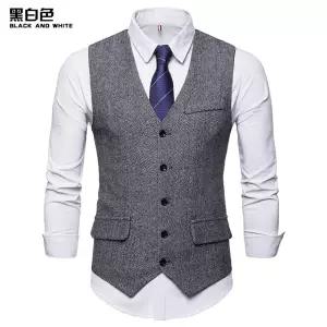 남성 가을 오피스룩 조끼 데일리룩 빅사이즈 양복 싱글 정장 브이넥 인기3