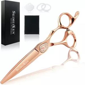 세이메이켄 프로페셔널 헤어 커팅 가위 6 이발 440C 일본 스테인리스 스틸 - 살롱 스타일링을 위한 면도날