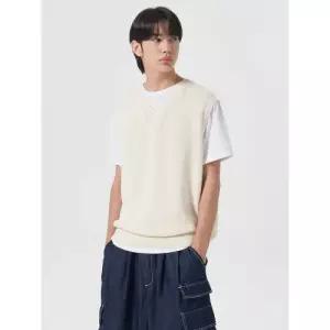 에잇세컨즈 오버사이즈 브이넥 니트 베스트 아이보리 (454551LQ20) 조끼 민소