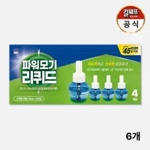 굿나잇 파워모기리퀴드 리필 29mL x 4 리필팩 6개 킬파프 전자모기향 모기 모