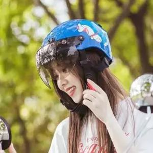 캐릭터 시나몬 키티 헬멧 도라에몽 VAR 렌즈 사계절 오토바이 고양이 자전거 스쿠터 귀여운