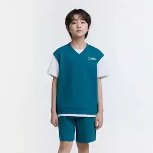 내셔널지오그래픽 키즈 K252UPB920 컬러블럭 5부 상하 SET GREEN 510802