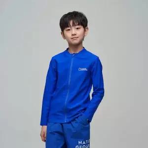 내셔널지오그래픽 키즈 K242URG610 스몰로고 래쉬가드 풀집업 COBALTBLUE 511033