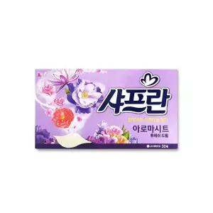엘지생활건강 사프란 아로마시트 섬유유연제 후레쉬드림 30매 베이킹소다 티