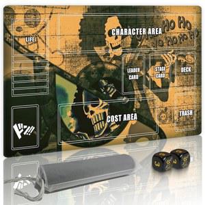 GUARDITEC ROX 원피스 TCG 플레이매트 세트 (스켈레톤) 주사위 매트, 카드 - 포함, 게임 35.6 X 보관 24인치) 모험용 2개와 가방 61CM(14 해골