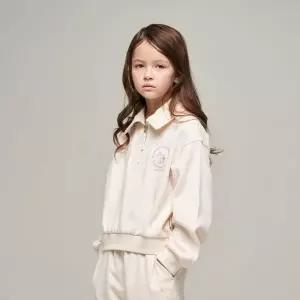 내셔널지오그래픽 키즈 K243GSW910 크롭 반집업 맨투맨 IVORY 511593